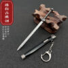 Wholesale Mini Sword Weapon Model with Sheath Embroidered Spring Knife Pendant