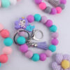 Wholesale Cartoon Silicone Handmade Beaded Wrist Keychain