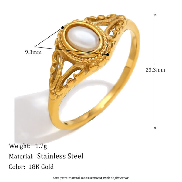 Wholesale Stainless Steel Gold Plated Flower Freshwater Pearl Ring