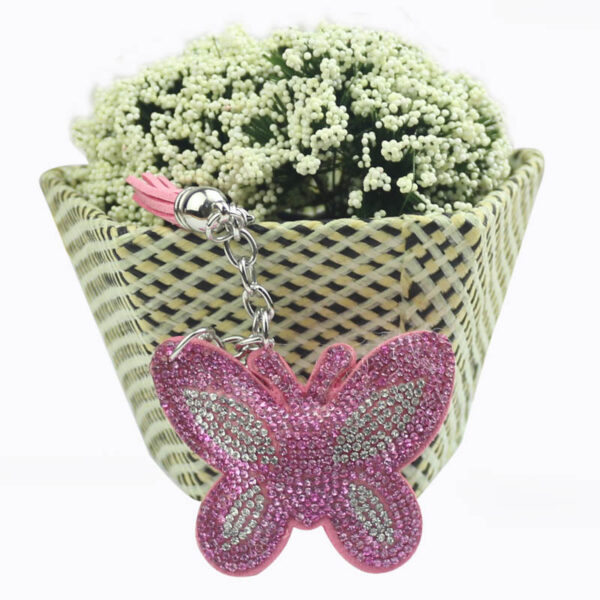 Wholesale Zinc Alloy Diamond Butterfly Keychain