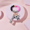 Wholesale Niutou Western Style Silicone Beaded Wrist Keychain