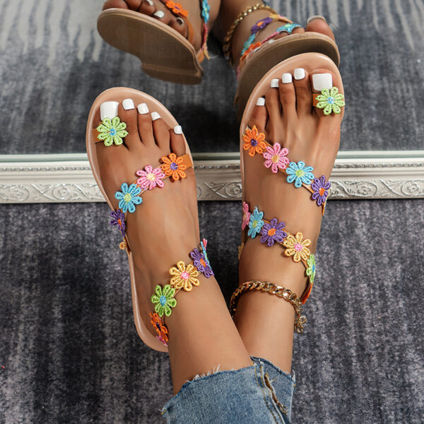 O1CN01z9oDqy211hZPNTJ5Y_2206815836925-0-cib Wholesale Pu Bohemian Colorful Flower Flat Sandals