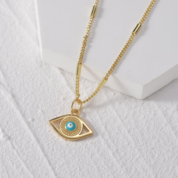 Wholesale Demon Eye Pendant Stainless Steel Drop Oil Necklace