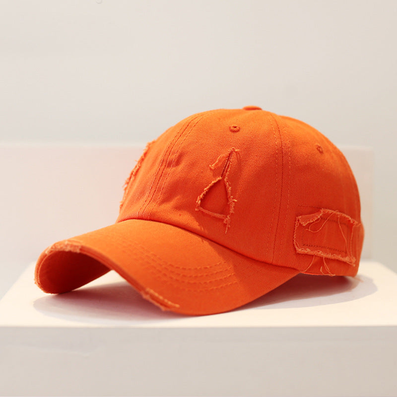 Wholesale Distressed Hole Solid Color Hip Hop Baseball Cap