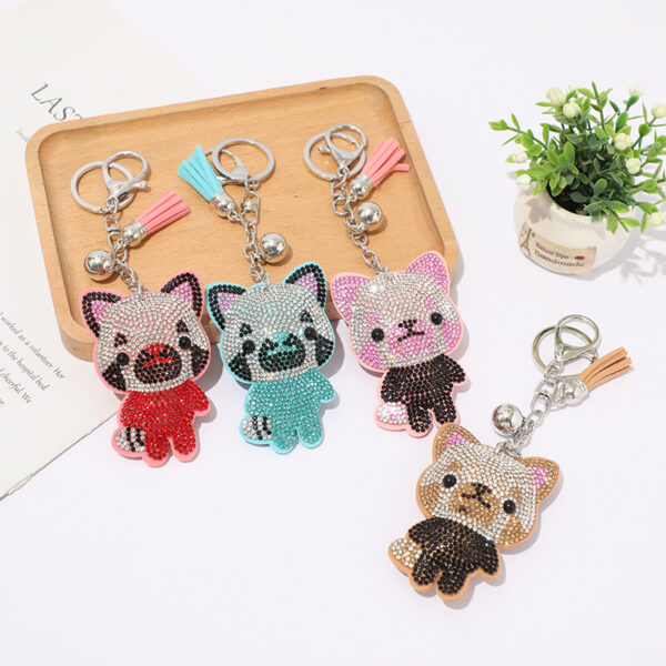 Wholesale Hot Diamond Velvet Cloth Teddy Bear Keychains