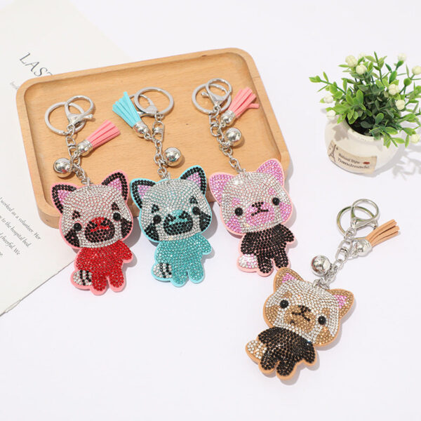 Wholesale Hot Diamond Velvet Cloth Teddy Bear Keychains