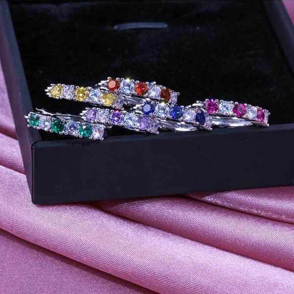 Wholesale Colorful Zircon Copper Earrings