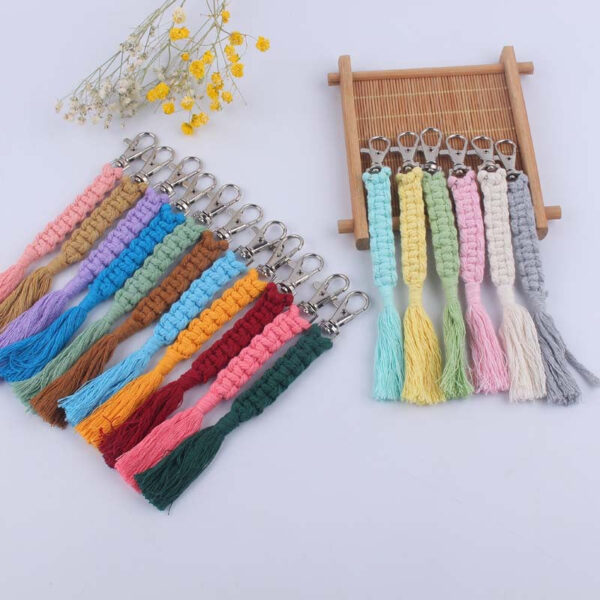 Wholesale Hand Woven Cotton Lanyard Keychain