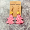 Wholesale Christmas Mirror Acrylic Spliced Christmas Tree Earrings