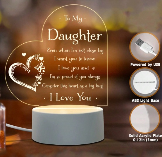Wholesale Mother's Day Rechargeable Transparent Acrylic Gift Ornaments