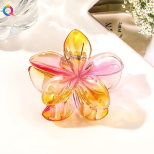 8cm plumeria-transparent yellow powder / Qiyue factory direct sales