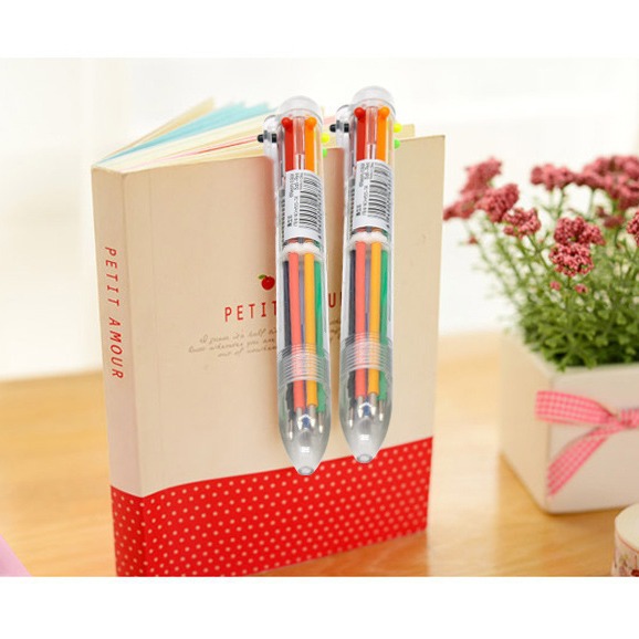 Wholesale Push Plastic Cartoon Multi-color Pens, Ballpoint Pens