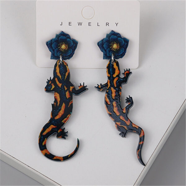Wholesale Creative Lizard Gecko Red Fox Acrylic Earrings