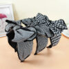 O1CN01zPXVCV1Jy0ognVKbu_2206716431096-0-cib Wholesale Wide Edge Houndstooth Large Bow Fabric Headband