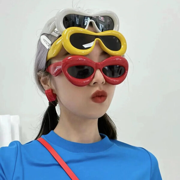 Wholesale PC Funny Cat Eye Concave One Piece Sunglasses