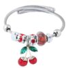 O1CN01zPzNSW1Bs2hEzSghT_0-0-cib Wholesale Stainless Steel Open Cherry Crystal Beaded Bracelet