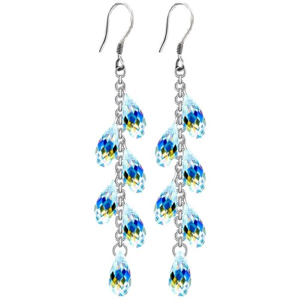 Wholesale Bead Curtain Long Water Drop Tassel Crystal Earrings