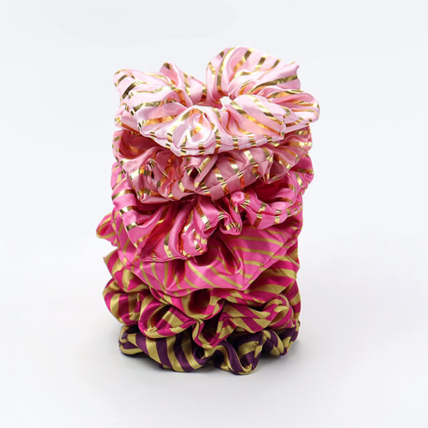 Wholesale Striped Cloth Hair Scrunchies