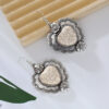 Wholesale Vintage Alloy Plated Antique Silver Inlaid Turquoise Love Earrings