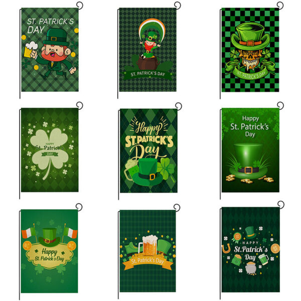 Wholesale Green St. Patrick's Day Linen Garden Flag
