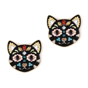 O1CN01zTphBK1gFnmka16JH__2213748334113-0-cib Wholesale Exaggerated Oil-drop Color Black Cat Inlaid with Rhinestone Alloy Earrings