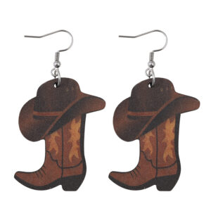 Western cowboy boots hat earring 1