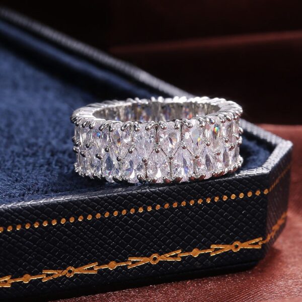Wholesale White Diamond Zircon Gold Plated Copper Rings