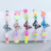 Wholesale Kids Colorful Butterfly Plastic Beaded Bracelet