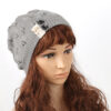 Wholesale Pure Woolen Hat Hollow Leaf Lace Button Knitted Hat