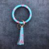 Wholesale Chinese Style Flower Series Pu Leather Tassel Bracelet Keychain