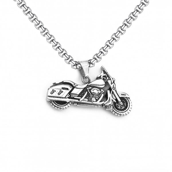 Wholesale Titanium Steel Men's Vintage Gothic Motorcycle Pendant Necklace