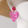 Wholesale Transparent Color Heart Beads Acrylic Earrings