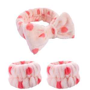 #7 light pink dot three-piece set (3 elastic)