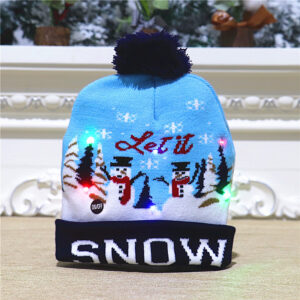 Knitted hat [Black snowman]]