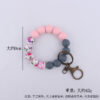 Wholesale Color Printing Silicone Handmade Beaded Wrist Keychain