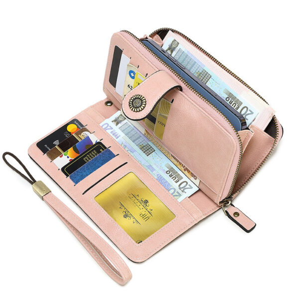 Wholesale Oil Wax Leather Long Hollow Wallet