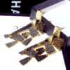 Wholesale Exaggerated Long Geometric Copper Stud Earrings