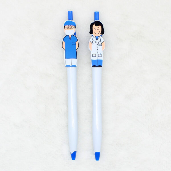 Wholesale Cartoon Plastic Doctor Nurse Pen Clip Ballpoint Pen