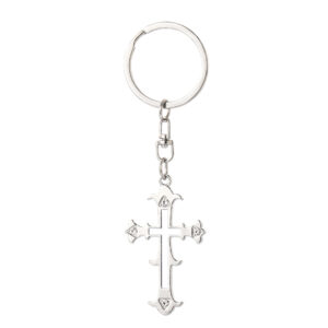 White four-diamond flower-shaped cross