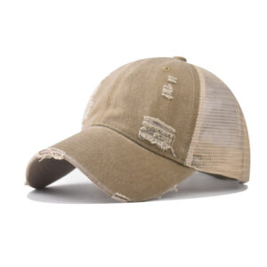 Hole Washed Mesh Cap Khaki / Adjustable