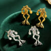 Wholesale Simple Metal Frog Alloy Earrings