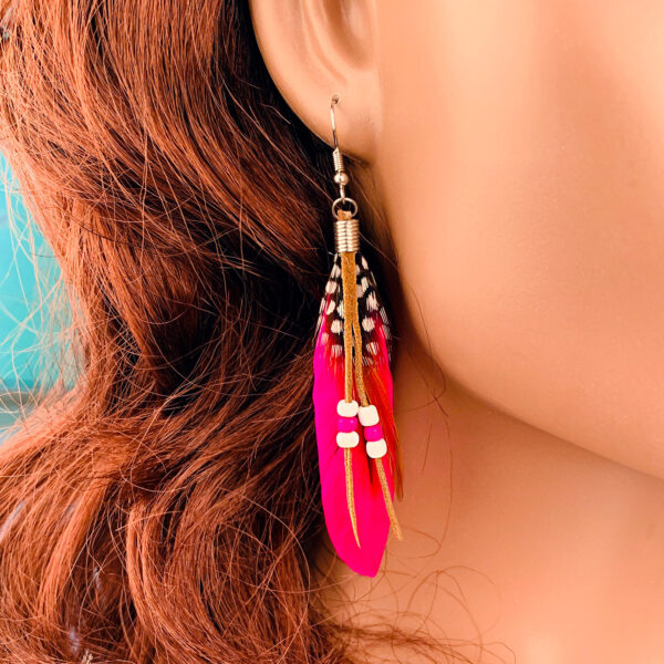 Wholesale Bohemian Tassel Feather Earrings