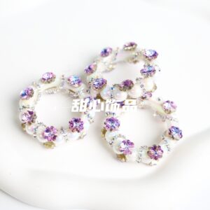 Violet / Handmade 02 four-leaf clover running ring