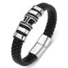 Wholesale Fashion Simple Hand Woven Leather Alloy Bracelet
