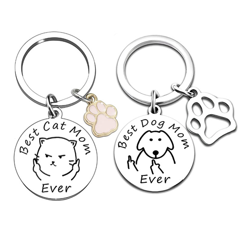 Wholesale Stainless Steel Dog and Cat Pet Creative Keychain