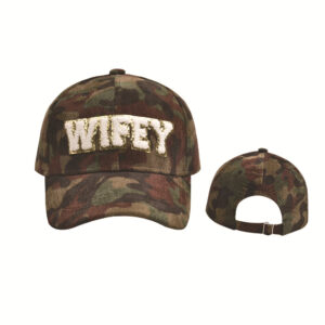 Style 4-camouflage WIFEY corduroy baseball cap / Adjustable