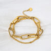 Wholesale Thick Chain Double Layer Titanium Steel 18K Gold Bracelet