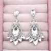 Wholesale Vintage Luxury Crystal Cutout Zinc Alloy Earrings