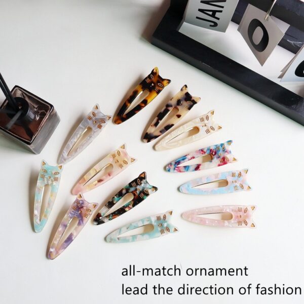 Wholesale of Cute and Sweet Cat Acetic Acid Board Hair Clips