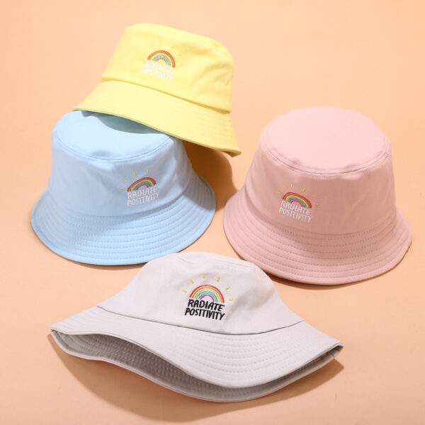 Wholesale LGBT Rainbow Embroidery Cotton Bucket Hat